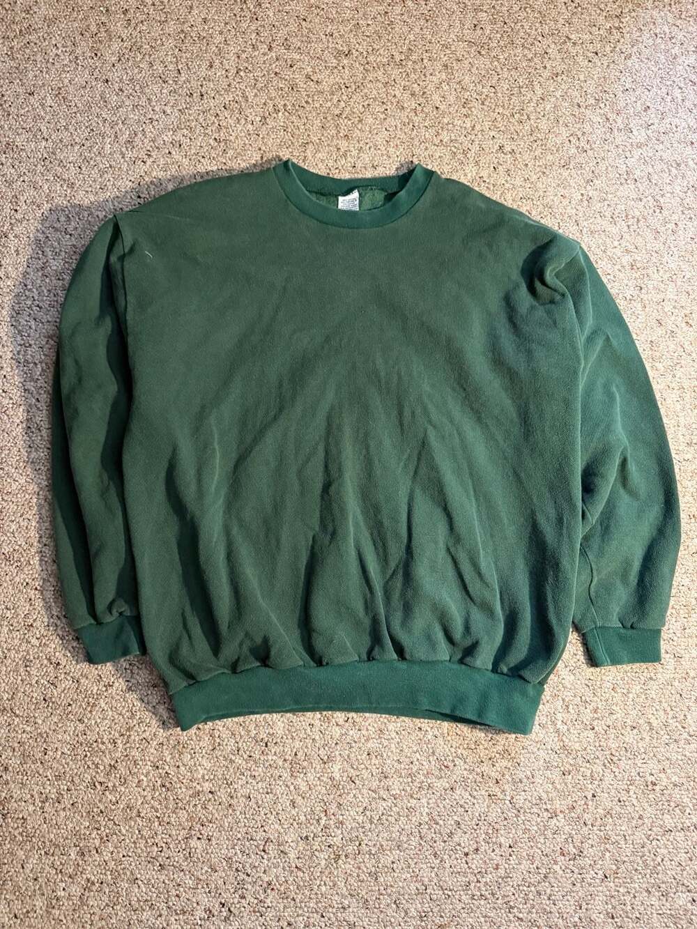 Vintage 90s Jerzees Forest Green Crewneck Sweatshirt Made‎ in USA Size USA L